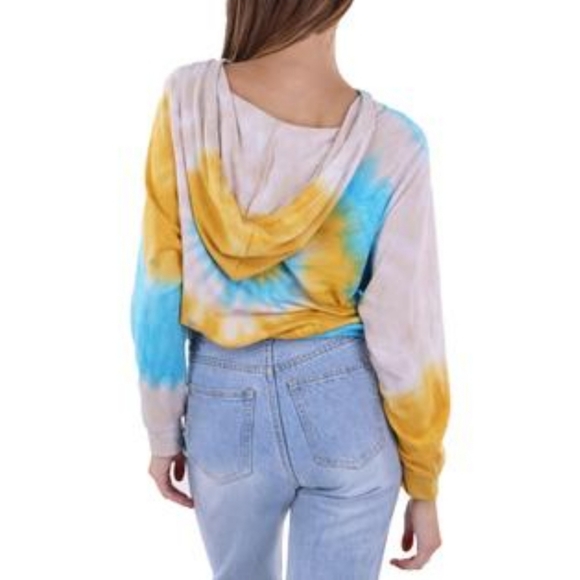 NWT Anthropologie Oversized Maronie Womens Tie-Dye Hooded Top - Picture 3 of 12